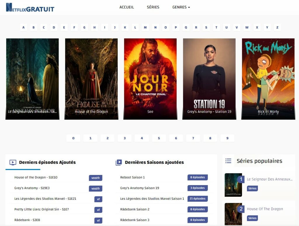 site pour le streaming de séries en VOSTFR et FR. C'est un site alternatif de streaming.